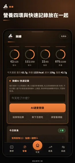 揪練 App 營養四環
